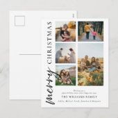 Moderne frohe Weihnachtsfoto Collage Feiertagspostkarte (Vorne/Hinten)