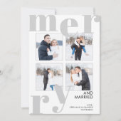 Moderne frohe Weihnachtsfoto Collage Gray Feiertagskarte (Vorderseite)