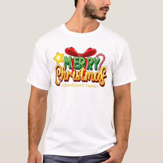 Moderne frohe Weihnachtsfrauen T-Shirt (Vorderseite)