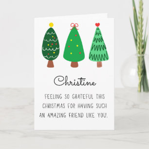Moderne frohe Weihnachtsfreundin Name geklappt Feiertagskarte