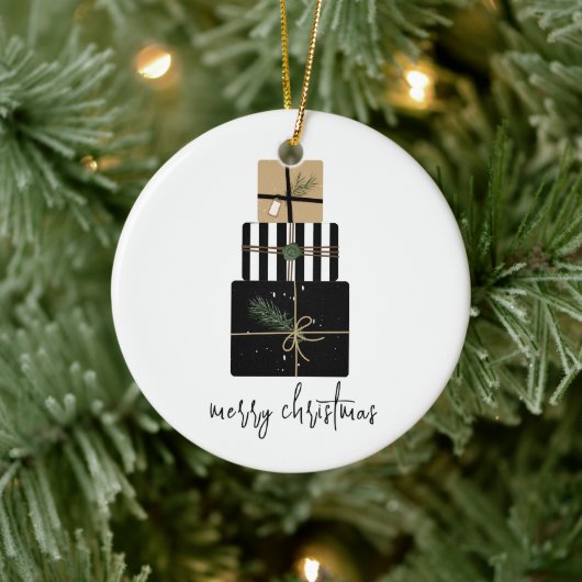 Moderne frohe Weihnachtsgeschenke Urlaub Keramik Ornament (Baum)