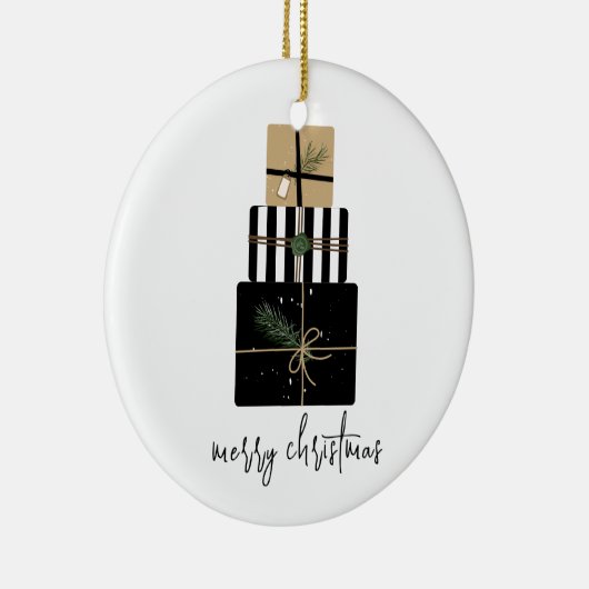 Moderne frohe Weihnachtsgeschenke Urlaub Keramik Ornament (Rechts)