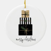 Moderne frohe Weihnachtsgeschenke Urlaub Keramik Ornament (Hinten)