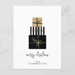 Moderne frohe Weihnachtsgeschenke Urlaub Postkarte