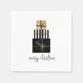 Moderne frohe Weihnachtsgeschenke Urlaub Serviette (Vorderseite)