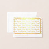 Moderne frohe Weihnachtskalligraphie Gold Border Folienkarte (Rückseite mit Umschlag)