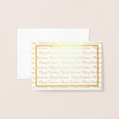 Moderne frohe Weihnachtskalligraphie Gold Border Folienkarte (Vorderseite mit Umschlag)