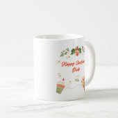 Moderne frohe Weihnachtskarte für den Kumpel mit f Kaffeetasse (VorderseiteRechts)