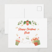 Moderne frohe Weihnachtskarte für den Kumpel mit f Postkarte (Vorne/Hinten)