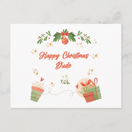 Moderne frohe Weihnachtskarte für den Kumpel mit f Postkarte (Vorderseite)