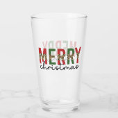 Moderne frohe Weihnachtsleopard Print Minimalistis Glas (Rückseite)