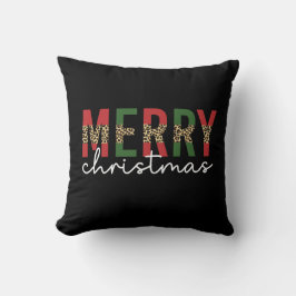 Moderne frohe Weihnachtsleopard Print Minimalistis Kissen