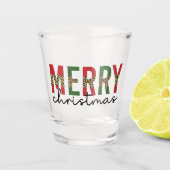 Moderne frohe Weihnachtsleopard Print Minimalistis Schnapsglas (Vorderseite)