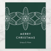 Moderne frohe Weihnachtsminimalistische Blume Weinetikett (Einzelnes Label)