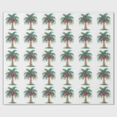 Moderne frohe Weihnachtspalme Tree Light Geschenkpapier (Flach)