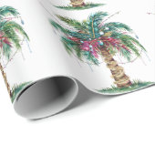Moderne frohe Weihnachtspalme Tree Light Geschenkpapier (Rolleneckpunkt)
