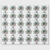 Moderne frohe Weihnachtspalme Tree Light Geschenkpapier (Flach)