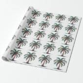 Moderne frohe Weihnachtspalme Tree Light Geschenkpapier (Ungerollt)