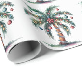 Moderne frohe Weihnachtspalme Tree Light Geschenkpapier (Rolleneckpunkt)