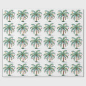 Moderne frohe Weihnachtspalme Tree Light Geschenkpapier (Flach)