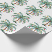 Moderne frohe Weihnachtspalme Tree Light Geschenkpapier (Ecke)