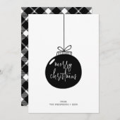 Moderne frohe Weihnachtsschmuck Feiertagskarte (Vorne/Hinten)