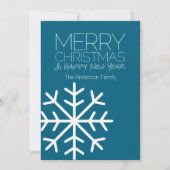 Moderne frohe Weihnachtsschneeflocke - Non-Foto Feiertagskarte (Vorderseite)