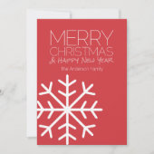 Moderne frohe Weihnachtsschneeflocke - Non-Foto Feiertagskarte (Vorderseite)