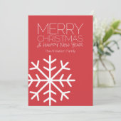 Moderne frohe Weihnachtsschneeflocke - Non-Foto Feiertagskarte (Stehend Vorderseite)