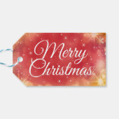 Moderne frohe Weihnachtsschneeflocken Geschenk Geschenkanhänger (Rückseite Horizontal)