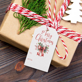 Moderne frohe Weihnachtsschrift bis Holly Geschenkanhänger