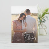Moderne frohe Weihnachtsschrift Einfaches Foto Feiertagskarte (Stehend Vorderseite)