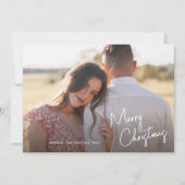 Moderne frohe Weihnachtsschrift Einfaches Foto Feiertagskarte (Vorderseite)