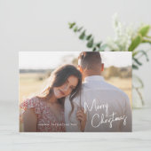 Moderne frohe Weihnachtsschrift Einfaches Foto Feiertagskarte (Stehend Vorderseite)