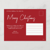 Moderne frohe Weihnachtsschrift Einfaches Foto Feiertagspostkarte (Rückseite)