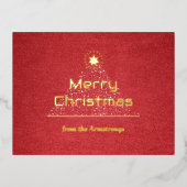 Moderne frohe Weihnachtsschrift Folien Feiertagspostkarte (Vorderseite)