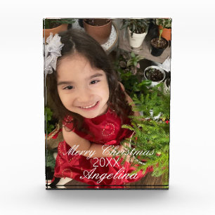 Moderne frohe Weihnachtsschrift Fotoblock