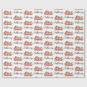 Moderne, frohe Weihnachtsschrift Personalisierter Geschenkpapier (Flach)