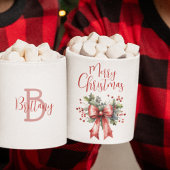 Moderne frohe Weihnachtsschrift Red Bow Personalis Kaffeetasse