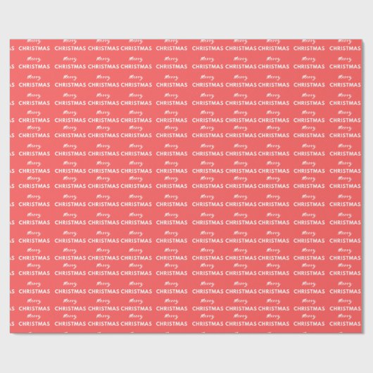Moderne frohe Weihnachtsschrift Schriftart rotes M Geschenkpapier (Flach)