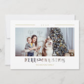 Moderne frohe Weihnachtstypografie Custom Foto (Vorderseite)