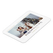 Moderne frohe Weihnachtstypografie Custom Foto Magnet (Linke Seite)