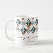 Moderne frohe Weihnachtstypografie Red Green Kaffeetasse (Links)