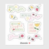 Moderne fröhliche Gedanken maßgeschneiderte Vinyl Aufkleber (Blatt)