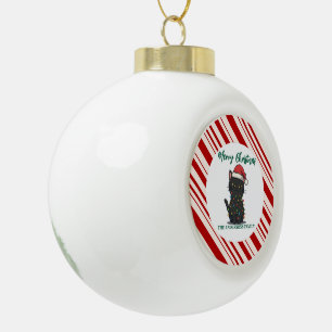 moderne fröhliche Katze Weihnachtsbaum Kätzchen Ca Keramik Kugel-Ornament