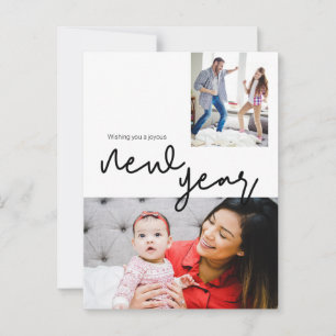 Moderne, fröhliche Neujahr-Fotos Postkarte