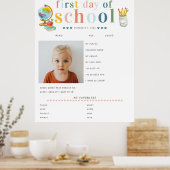 Moderne, fröhliche Schrift | 1. Schultag Poster (Küche)