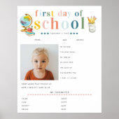 Moderne, fröhliche Schrift | 1. Schultag Poster (Vorne)