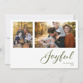 Moderne fröhliche Schrift 2 Foto Familie Feiertagskarte