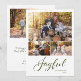 Moderne fröhliche Schrift 4 Foto Familie Feiertagskarte
